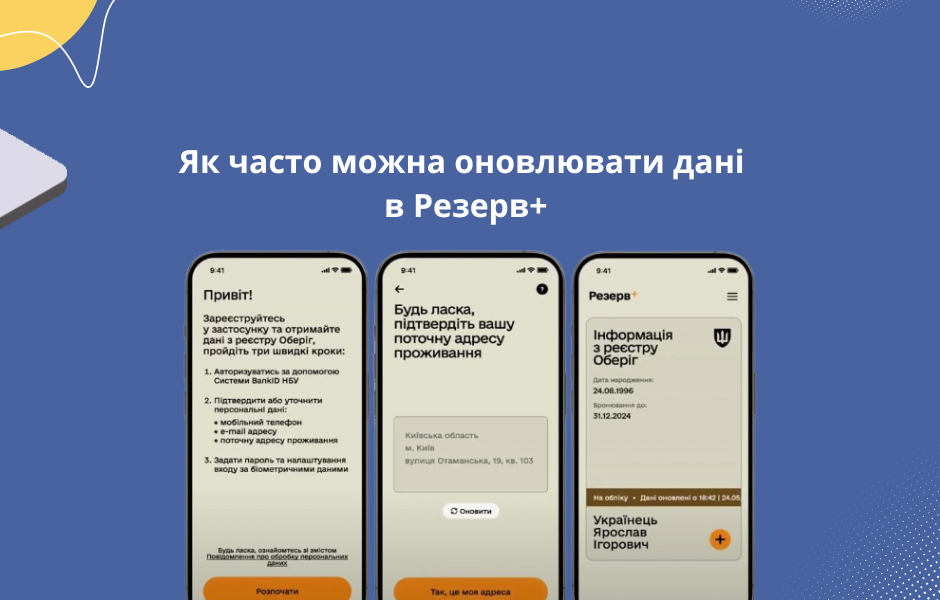 Як часто можна оновлювати дані в Резерв+