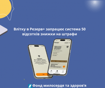 Влітку в Резерв+ запрацює система 50 відсотків знижки на штрафи