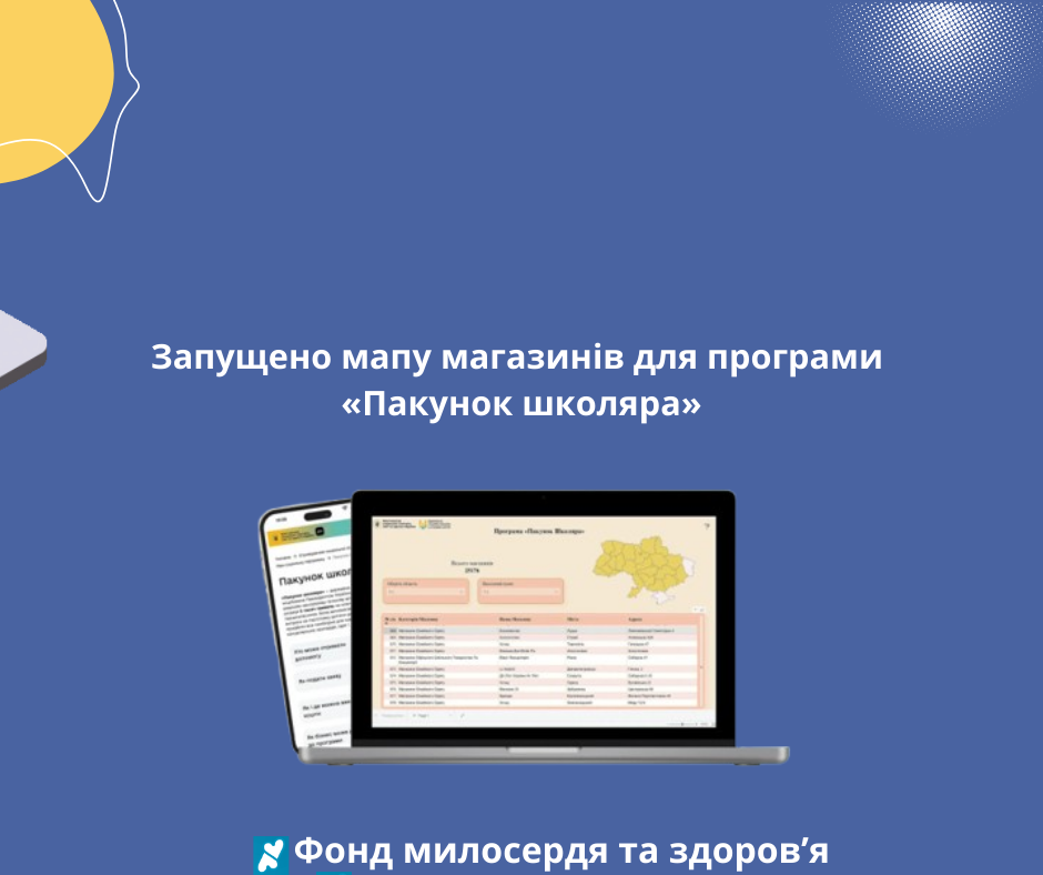 Запущено мапу магазинів для програми «Пакунок школяра»