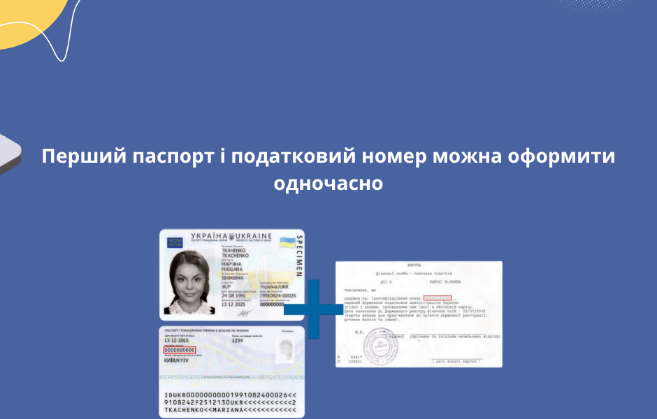 Перший паспорт і податковий номер можна оформити одночасно