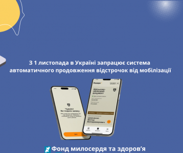 З 1 листопада в Україні запрацює система автоматичного продовження відстрочок від мобілізації