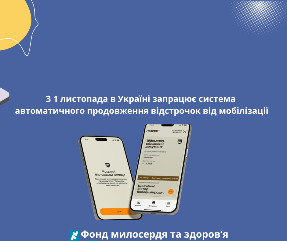 З 1 листопада в Україні запрацює система автоматичного продовження відстрочок від мобілізації